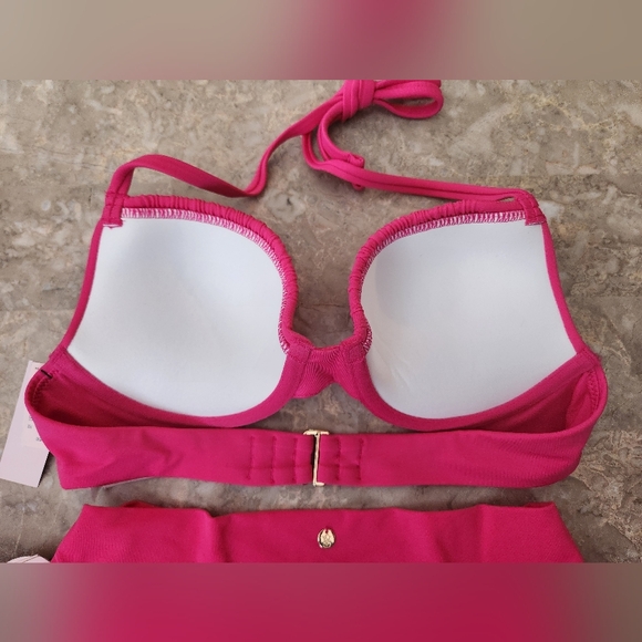 32B/XS 🖤VS Swim Ruched Sexy Tee Bikini Top Crossband Cheeky Bikini Set - Picture 4 of 12